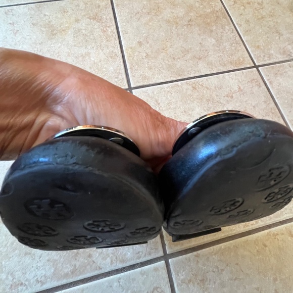 Tory Burch Reva Ballet Flats Leather Black Size 8.5 - Picture 6 of 13